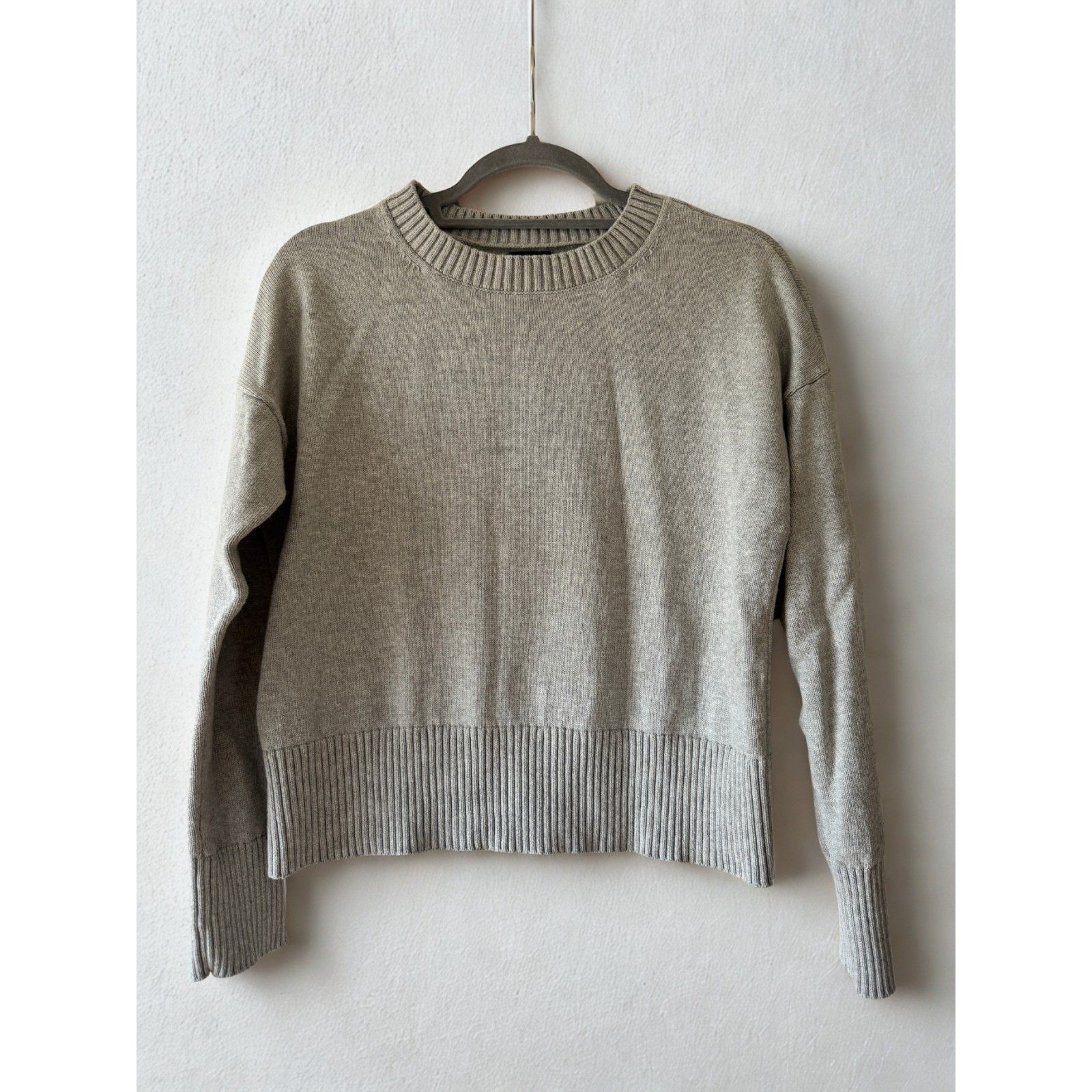 Lands' End Women's Drifter Crewneck Sweater Sz Xs 100% Cotton Gray